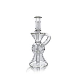 Waxmaid 5.51 pouces Leo Mini verre clair Dab Rig bongs en verre conduite d'eau avec de la cire Plates-formes pétrolières Unique Hive Ball avec 6 trous conception US entrepôt vente au détail livraison gratuite