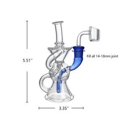 Waxmaid 5.51 pouces Leo Mini verre violet clair Dab Rig pipe à eau bécher en verre Bong et plates-formes pétrolières 14mm Joint Quartz Banger US entrepôt commande au détail livraison gratuite