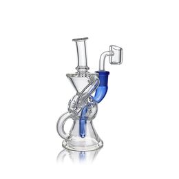 Waxmaid 5.51 pouces Leo Mini verre violet clair Dab Rig pipe à eau bécher verre Bong Unique Hive Ball avec 6 trous conception plates-formes pétrolières US entrepôt vente au détail livraison gratuite