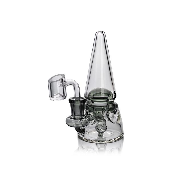 Waxmaid 5.71 pulgadas Mushroom Mini Dab Rig cubilete de vidrio bong tubería de agua 4 rendijas redondas difusión Hookah con recipiente de aceite de cuarzo de 14 mm Almacén de EE. UU. Orden minorista envío gratis