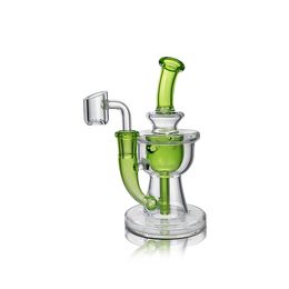 Waxmaid 6.38inch Trophy Incycler hookah Green Clear dab rig Beaker tubería de agua bong de vidrio 3 grandes rendijas diseño del difusor plataformas petroleras Almacén de EE. UU. Orden minorista envío gratis