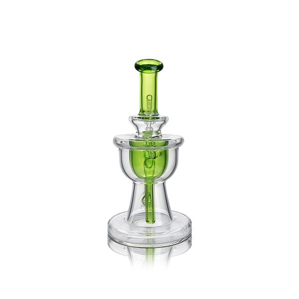 Waxmaid 6.38inches Trophy Incycler hookah Green Clear Glass Tornado Beaker galss tubería de agua bong de vidrio 14 mm Joint Oil Rigs Almacén de EE. UU. Orden minorista envío gratis