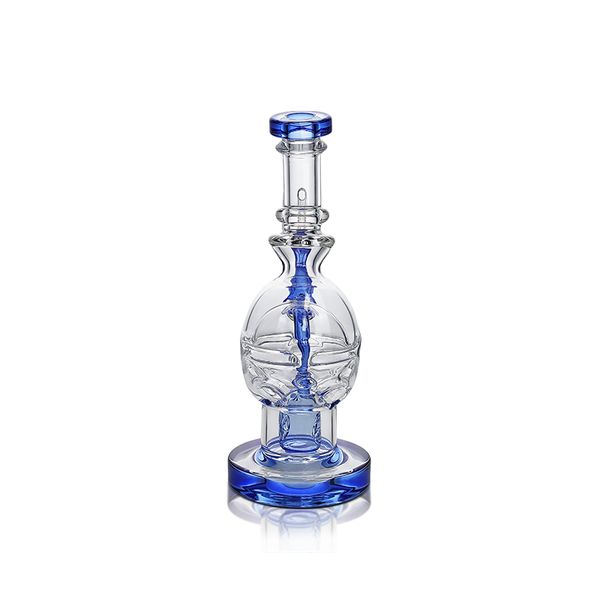 Waxmaid 7.48 pulgadas Fab Egg Clear Blue Blue Hookah Glass Dab RigeRique Swiss Matrix Percolator con 24 agujeros Tuberías de agua plataformas de aceite US Warehouse Minorista Envío gratis