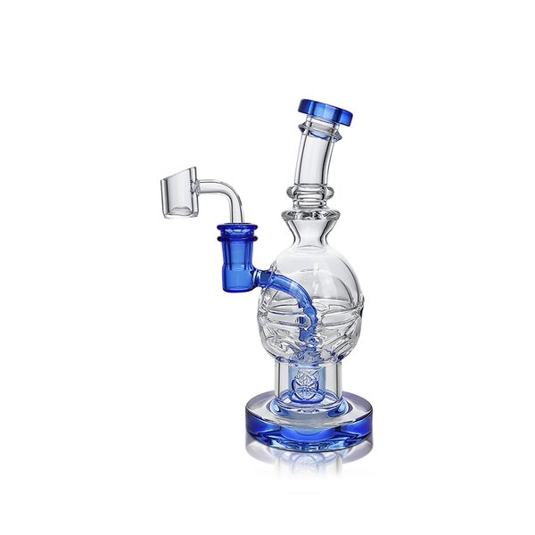 Waxmaid 7,48 pouces Fab Egg clair bleu clair narguilé verre Dab Rig unique matrice suisse percolateur bongs en verre conduites d'eau plates-formes pétrolières entrepôt américain commande au détail livraison gratuite