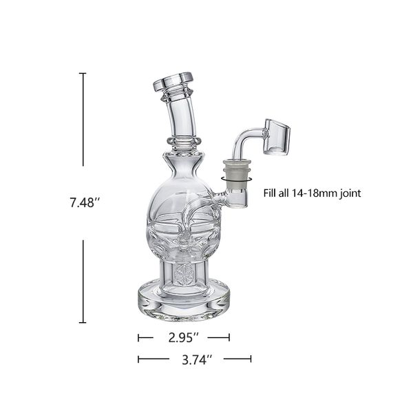 Waxmaid 7.48 pulgadas Fab Hog Hookah Clear Glass Dab Rig Glass Bong Bong Unique Swiss Percolator Agua de agua Tazón de aceite de EE. UU. Estado al por mayor envío gratis