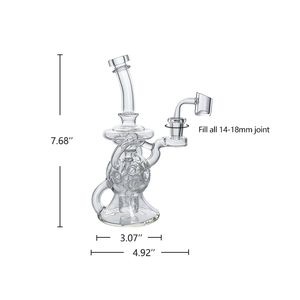 Waxmaid 7.68inch Ballsphere heldere waterpijp beker dab rigs Unieke drie ronde Zwitserse matrix percolators waterpijp US magazijn retail bestelling gratis verzending