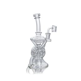 Waxmaid 7.68 pouces Ballsphere recycler Clear Hobelah Beaker Glass Water Pipe et 14 mm Quartz Bowl 90 degré Banger US Warehouse Commande de vente