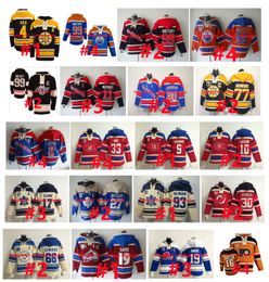 Wayne Gretzky Old Time Hoodie Joe Sakic Bobby Orr Hockeyshirt Mark Messier Oilers Henrik Lundqvist Rangers Wendel Clark Penguins Lemieux Canadiens Patrick Roy