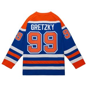 Wayne Gretzky Stitched Hockey Jersey 1986-87 blauw Heren Dames Jeugd S-3XL retro truien