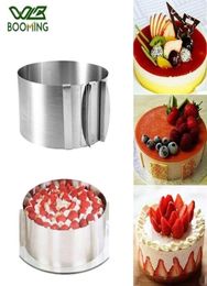 WBBOOMING Verstelbare Mousse Ring 3D Ronde Cakevormen Roestvrij Staal Bakken Keuken Dessert Decoreren Gereedschappen 3 Maten 2202213641087