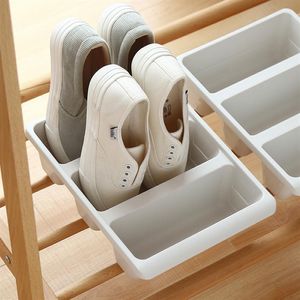 WBBOOMING Accueil Trois étagères à chaussures en plastique boîte de rangement de chaussures japonaise économiseur d'espace organisateur armoires armoires conteneur créatif Y111209B