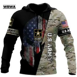 WBWA Veteraan Militaire Leger Pak Soldaat Camo Herfst Trui Mode Trainingspak 3DPrint Mannen/Vrouwen Casual Hoodies 231220