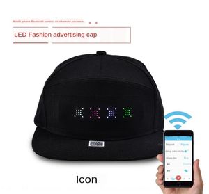 WC6VT App Control LED Bluetooth -verbinding Engelse patroon advertentie -app mobiele telefoonbesturing LED mobiele telefoon hoed Bluetooth con4996024