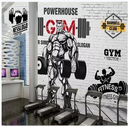 WDBH 3d behang custom po Bakstenen muur oefening fitness club afbeelding muur achtergrond home decor 3d muurschilderingen behang voor muur6916106