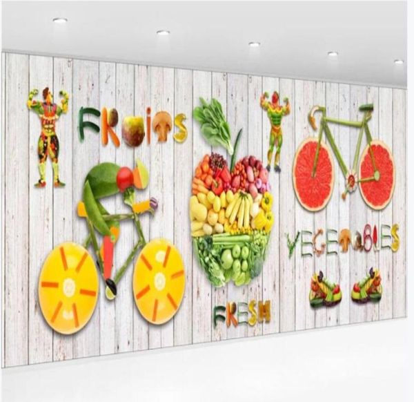 WDBH Custom Po mural 3d fond d'écran HD Supermarché Fruit Fruit homme fond salon Home Decor 3D murmure mural fond d'écran For8744314182