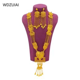 WDZUIAI 24K GOUDKLAND TASSLES KALLACE HOURBRINGSET Afrikaanse Arabische Franse vrouwen bruids bruiloft Charm sieraden vrouw moeder geschenken 240401