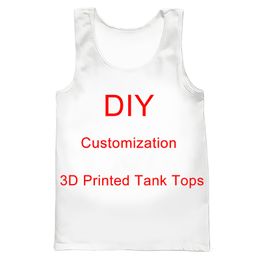 Aceptamos Estimado Cliente Diseño Anime P o Star Singer Patrón DIY Chaleco Hombres Mujeres 3D Impresión Streetwear Tank Tops Drop 220707