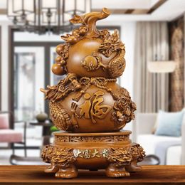 Gourde Dragon de richesse, décoration à Double jeu de perles, Style chinois, salon, armoire à vin, artisanat 240325