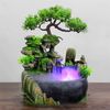 Richesse Feng Shui Company Office Tabletop Ornements Office Fountain Waterfall Waterfall avec des lumières LED à changement de couleur Spray 220505
