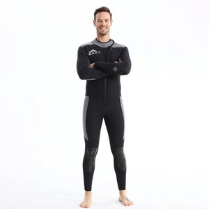 Porter une combinaison de plongée en néoprène 1.5MM pour homme avec maillot de bain thermique épaissi maillot de bain une pièce à fermeture éclair vêtements de Surf de plongée en apnée