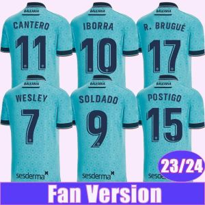 Usure 2023/2024 Jerseys de football de Levante pour hommes 23 24 Iborra Soldado Cantero Pepe P. Martinez Wesley Wesley 3rd Blue Football Shirts troisième