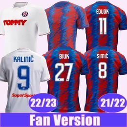 Dragen 21 22 23 Hajduk Split VUSKOVIC KACANIKLIC Mannen Voetbalshirts COLINA VUKOVIC K. DIMITROV Thuis Weg Blauw Rood Shirt Korte Mouwen Adu