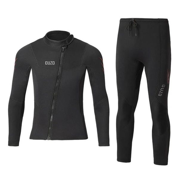 Porter 3mm Premium combinaison de plongée pour hommes combinaison pantalon fendu corps veste pantalon néoprène maillots de bain noir garder au chaud natation