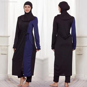 Dragen 3PCS Vrouwen Bescheiden Burkini Sets Volledige Cover Moslim Badmode Badpak Strandbad Zwemmen Hijab Cap Lange Tops Broek outfits SXL