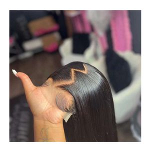 Desgaste y vea la peluca del cabello humano 6x5 HD Cutícula frontal Cabello alineado pelucas de encaje indio, pelucas frontales de encaje HD delgada para mujeres negras