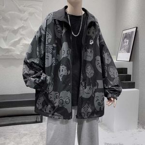 Draag China-chic jas aan beide kanten heren lente en herfst 2024 Nieuwe Amerikaanse losse mode top high street student casual jas