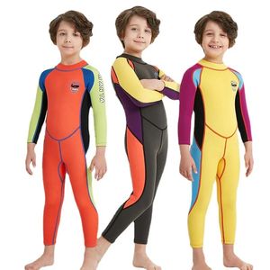 Porter Divesail une pièce enfants 2.5mm combinaison à manches longues maillot de bain plongée plongée maillot de bain pour garçons filles maillot de bain maillots de bain