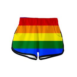 Tragen Sie LGBT Rainbow Damen Strandshorts Board Badehose DM Bademode Boardshorts Sexy Boxer Badeanzug Surf Short Pants Set