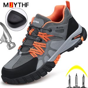 Chaussures de sécurité résistantes à l'usure hommes baskets de travail bottes de travail indestructibles chaussures à bout en acier anti-fracas chaussures de sécurité industrielles