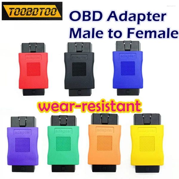 Adaptateur universel de connexion de voiture OBDII, coque résistante à l'usure, connecteur d'interface automatique OBD 16 broches mâle à femelle