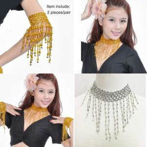 Draag Stage Belly Dance Accessories Dames Juwelier Danskostuum Tassel Ketting Sieraden Sier/Gold R