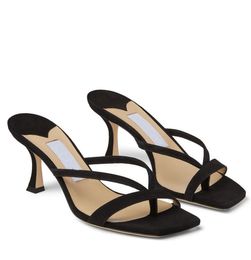 Sandalias MAELIE para usar con cualquier cosa, zapatos para mujer, mulas de Tanga con punta cuadrada, comodidad informal para caminar, EU35-42 negro, blanco y desnudo