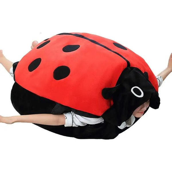 Juguetes de peluche de insectos portátiles Ladybug Cushion relleno Funny Party Cosplay Muñeca suave para dormir Regalos 240325