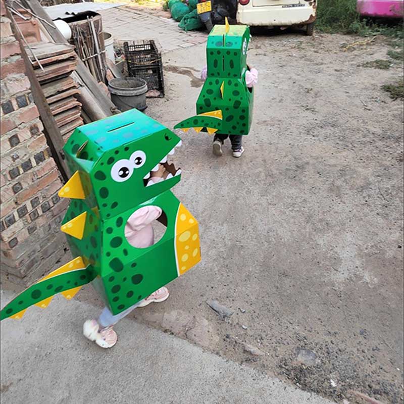 Wearable Lion Awakening Dinosaur Cardboard Box hoofdomslag ouder-kind volwassen interactief speelgoedkinderen Handgemaakt doe-het-zelf verjaardagscadeau