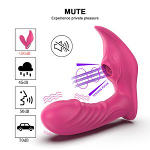 Draagbare slipje dildo vibrator 10 m wireles afstandsbediening tepel nippel zuigen vibrerende clitoris anale masturbator seksspeeltjes voor vrouwen y200422