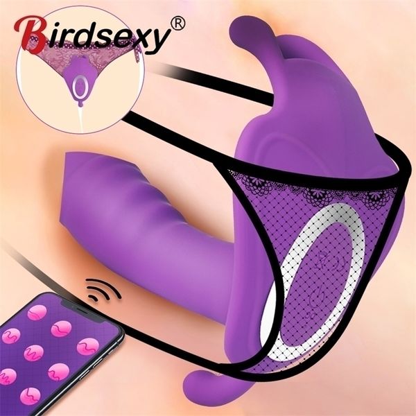 Culotte portable Gode Vibromasseur APP Télécommande sans fil Sex Toys pour femmes 10 vitesses G Spot Clitoris Stimuler l'orgasme vaginal 220817