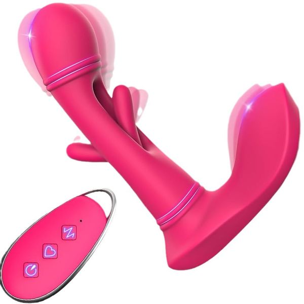 Vibratrice portable Vibrator Adult Sex Toys, 12 culottes vibrantes Vaginage portable Gode Spot Dildo, 12 modes vibratrice Plug anal rose Toys for Women Men