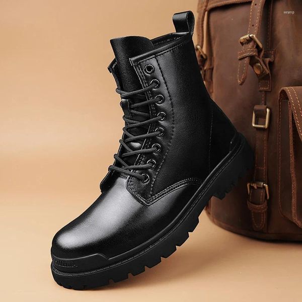 Bottes masculines élégantes portables en cuir classique 742 2024 Désert de haute qualité Tactical Military Lace-Up Male Top Shoe 42