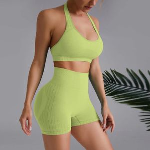 Porter un ensemble haut sans couture dans la salle de sport adapté aux pantalons de yoga pour femmes cravates dégradées jambes teintes soutien-gorge sexy shorts vêtements de sport et vêtements d'entraînement de gymnastique 240116