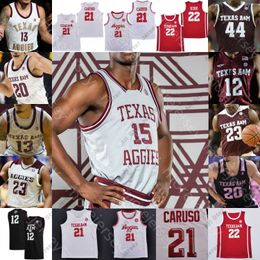 Indossa la nuova M Texas A maglie Aggies Maglia da basket Ncaa College Khris Middleton Alex Caruso Quenton Jackson Colema