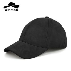 Wearzone unisex Faux Suede Baseball Cap Zacht verstelbare Solid Dad Hats sporthoed voor vrouwen/mannen 240323