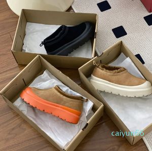 Météo Hybride Pantoufles Botte Laine Fourrure Bottes Hommes Femmes Imperméable Pluie Pantoufle Chaussures Classique Châtaigne Orange Hiver Slip-On Botte Courte