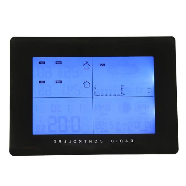 Estación meteorológica de envío gratuito Termómetro para interiores y exteriores Monitor inalámbrico de temperatura y humedad con barómetro Pronóstico del tiempo Alarma Laab