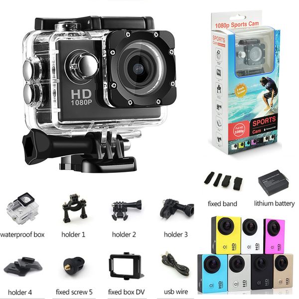 Caméras résistantes aux intempéries caméra d'action Sport camara deportiv plongée étanche 1080P Full HD Go Pro casque sous-marin Sport DV 12MP Po Pixel Cam 230923