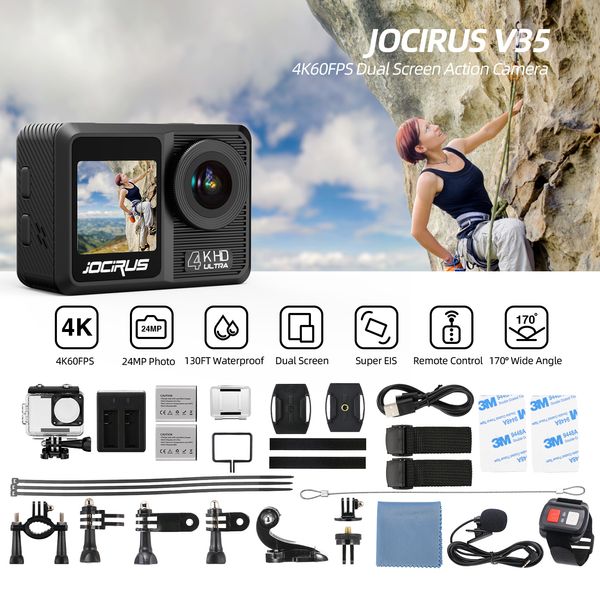 Cámaras resistentes a la intemperie Cámara de acción Ultra HD 4K 6030fps 1080P 60fps WiFi 2.4G Hz 170D Casco impermeable bajo el agua Grabación de video Cámara deportiva 230923