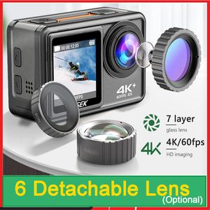 Weatherproof Cameras AUSEK S81TR Action Camera 5K 4K60FPS EIS Video with Optional Filter Lens 48MP Zoom 1080P Webcam Vlog WiFi Sports Cam Remote 230825